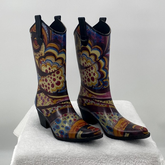 Nomad Corky's Cowgirl Women's Rubber Rainboots - Size 6 - Picture 2 of 9